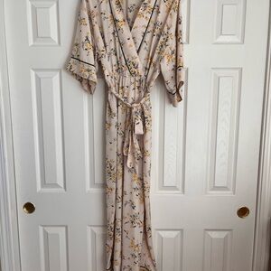 J Crew Light Beige Floral Jumpsuit Silky Soft